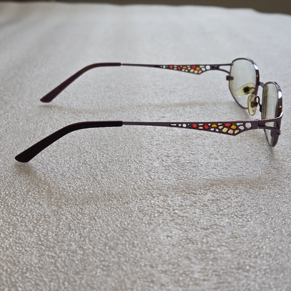 Stylish Women’s Purple Metal Eyeglass Frames with Decorarive Stones